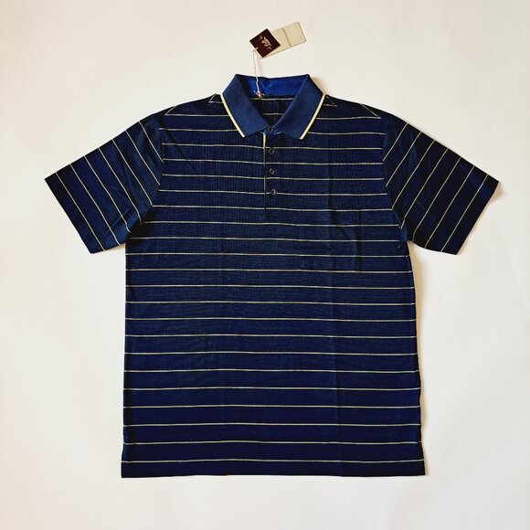NEW Men's Montechiaro Blue Yellow Polo Shirt Size 50 / M - Picture 5 of 13